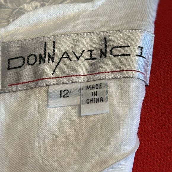 Vintage Donna Vinci women’s embroidered fully lined linen midi dress size 12 - Picture 9 of 11